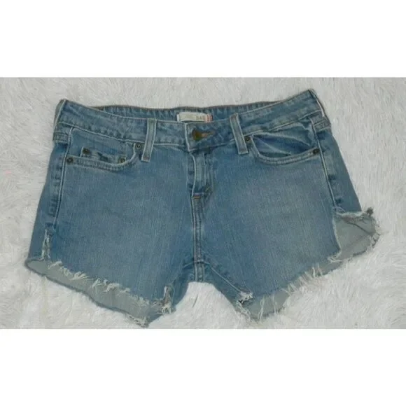 Levi 545 Shorts Women's Cutoff Distressed Blue Jeans Size 28 - Picture 5 of 10